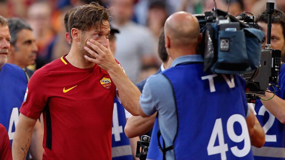 Francesco Totti in years after playing his final game for Roma in 2017