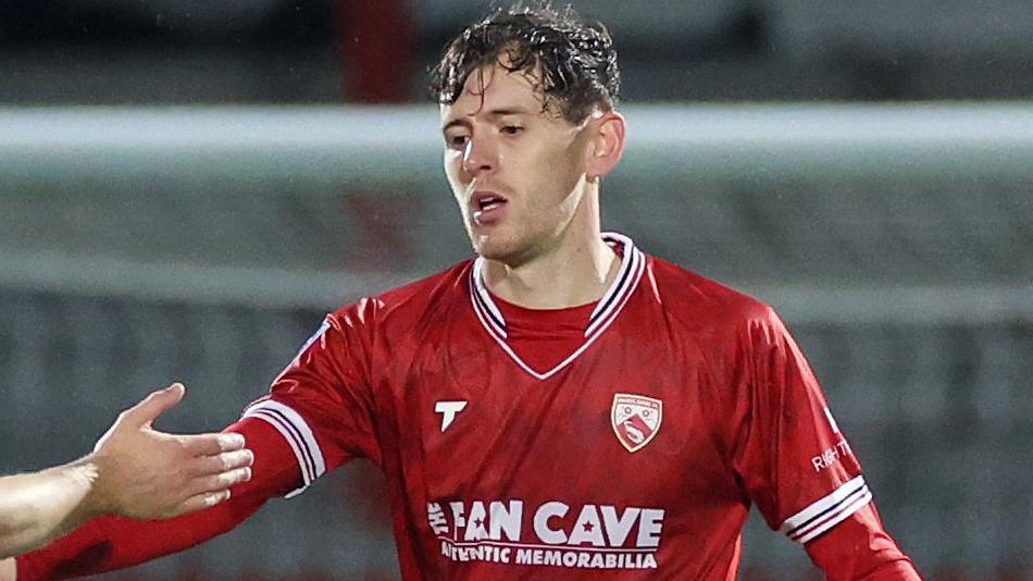 Morecambe's Ben Tollitt celebrates scoring against Nottingham Forest Under-21s in the EFL Trophy