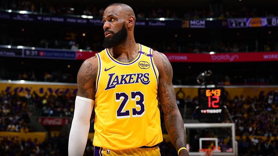 LeBron James during the Los Angeles Lakers' defeat by the Minnesota Timberwolves