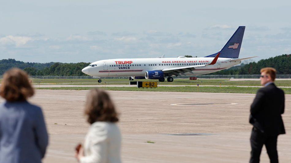 The plane, which is known in the Trump campaign as 'Trump Force Two'