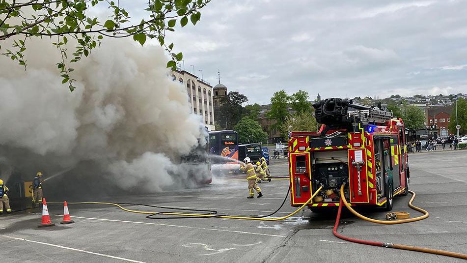 smoke over Blackburn