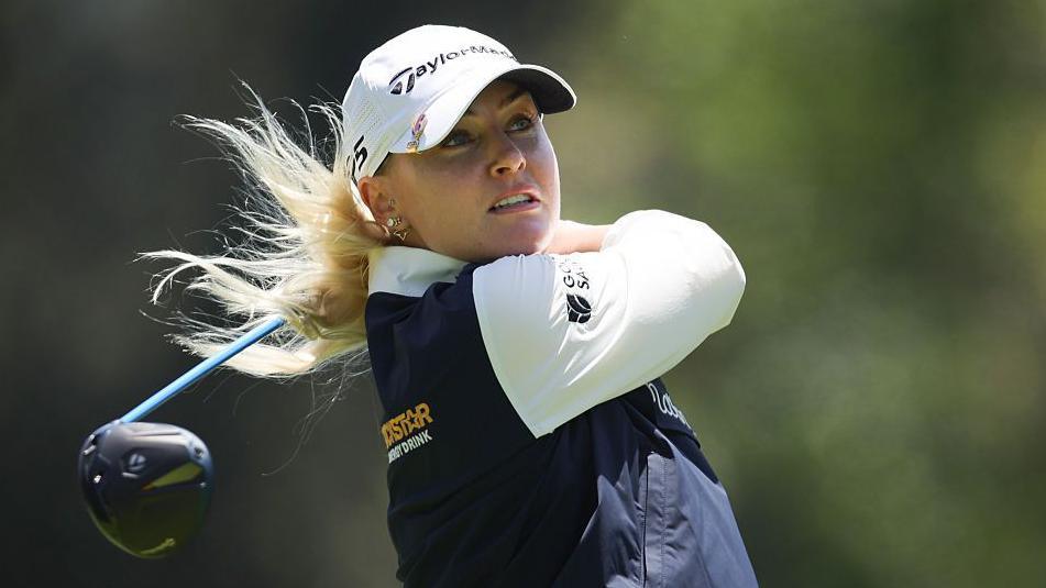 Charley Hull of England plays her shot