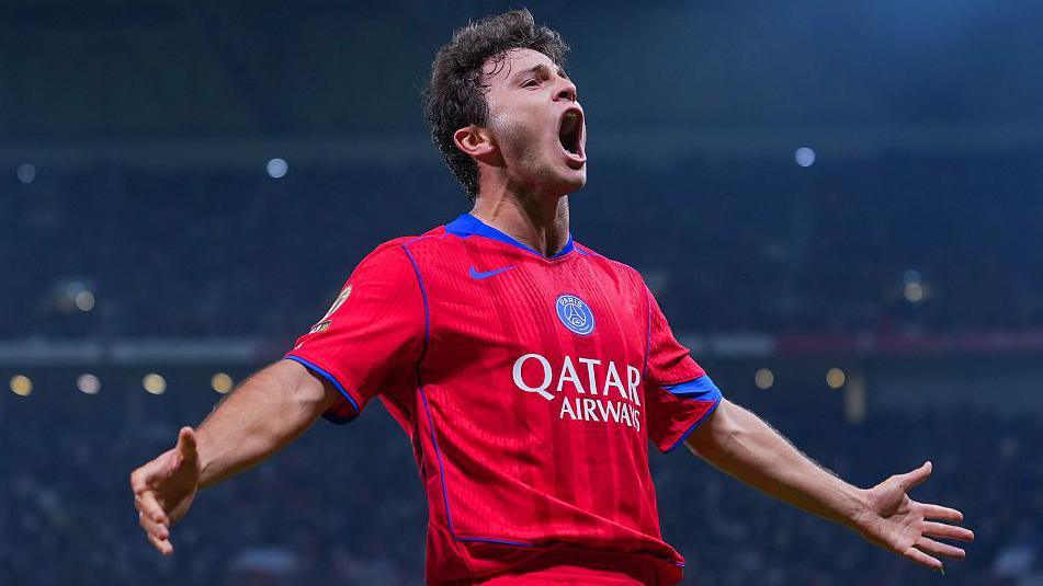Joao Neves celebrates for PSG