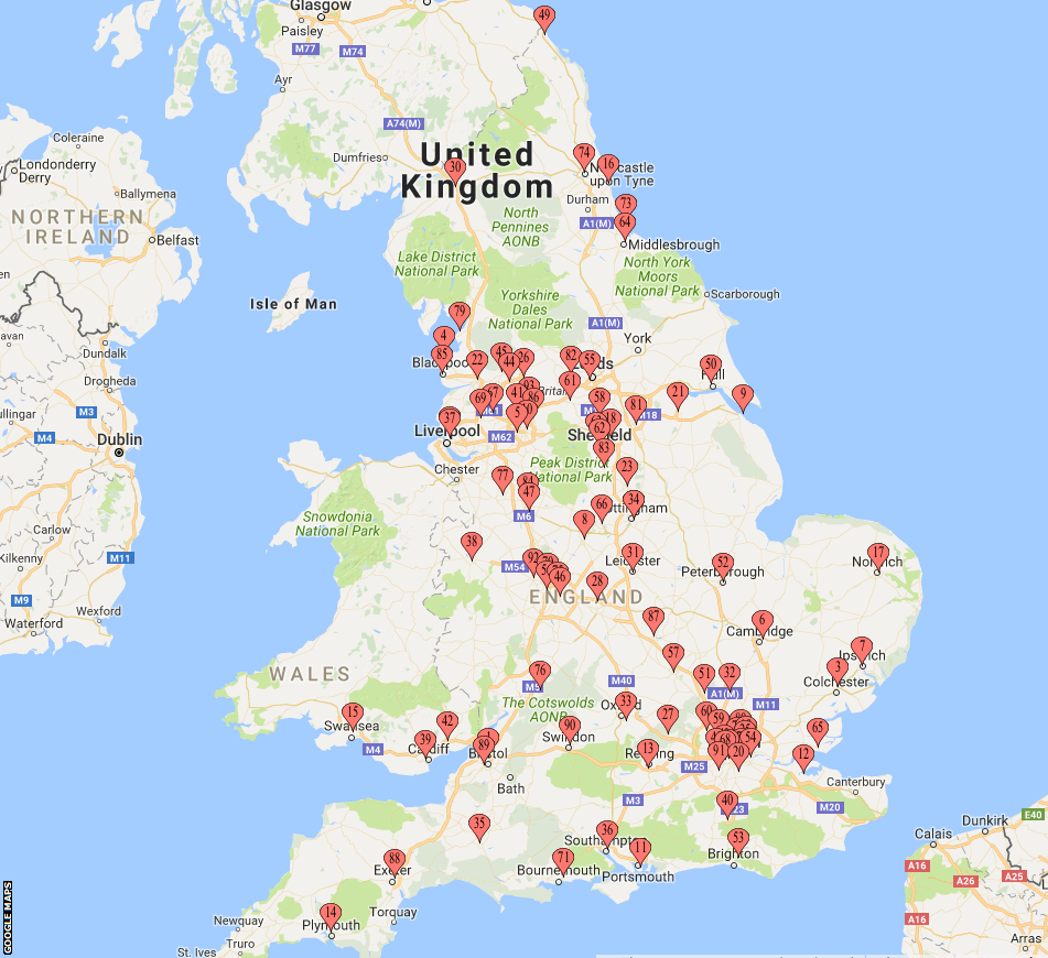 Ed's route around the UK