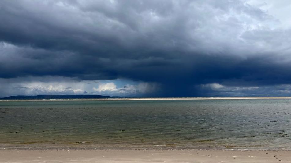 Hail showers from Nairn beach