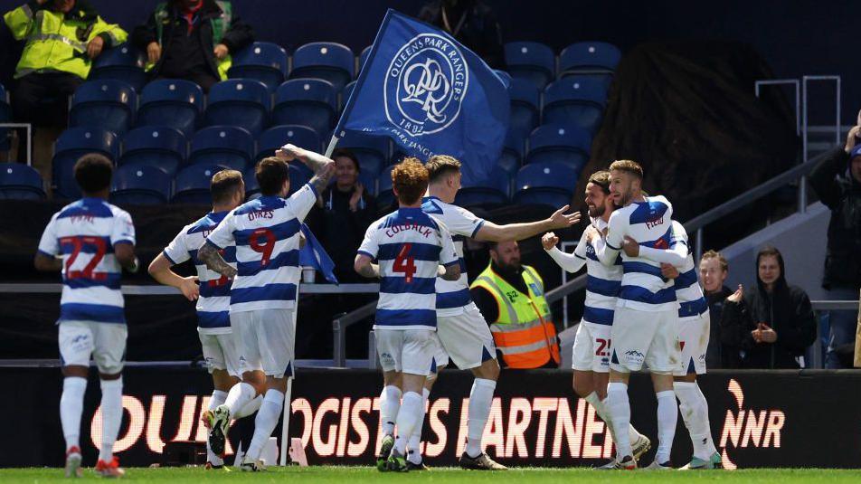 QPR celebrate Lucas Andersen's goal