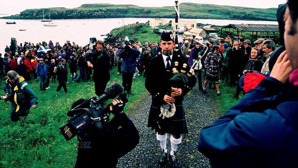 Celebrations on Eigg marking its community buyout