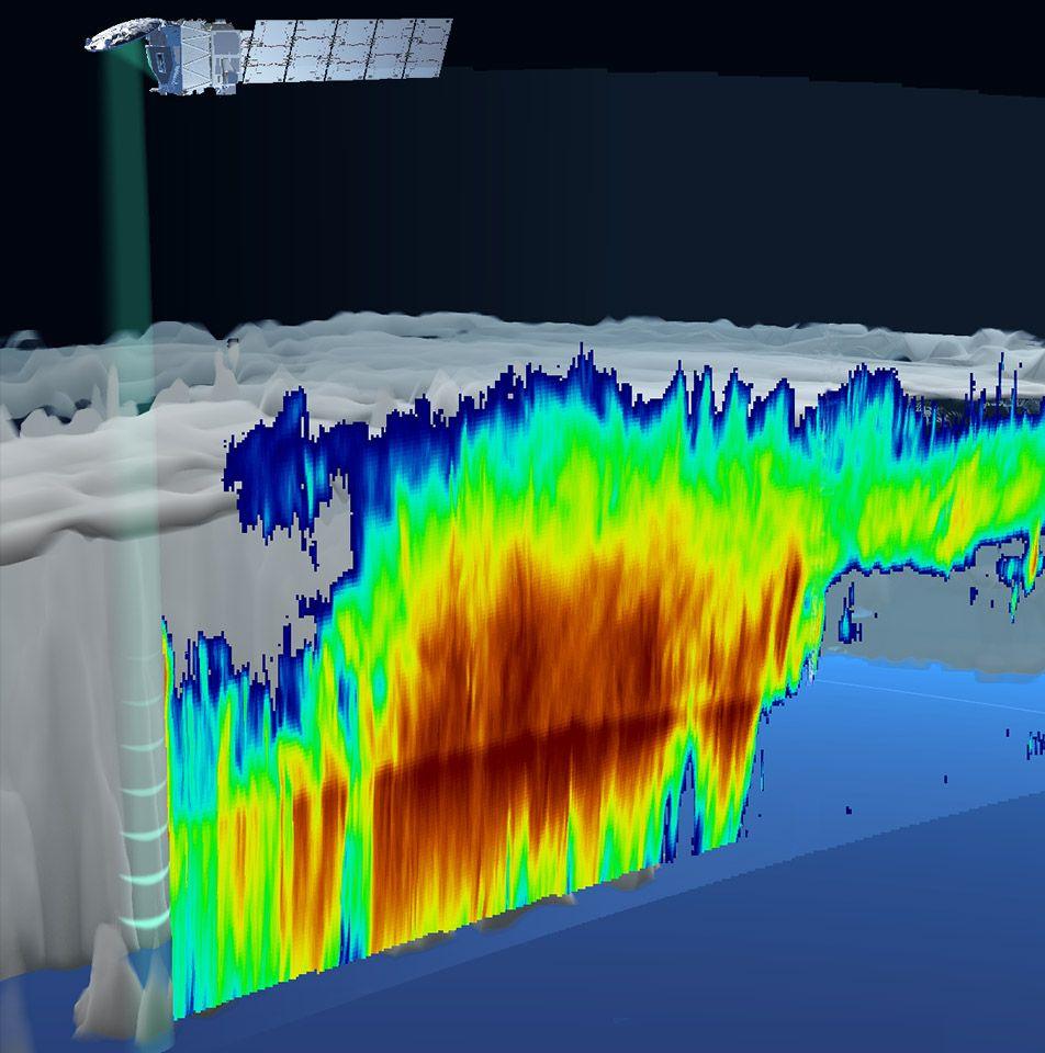 Rendering of Earthcare radar data