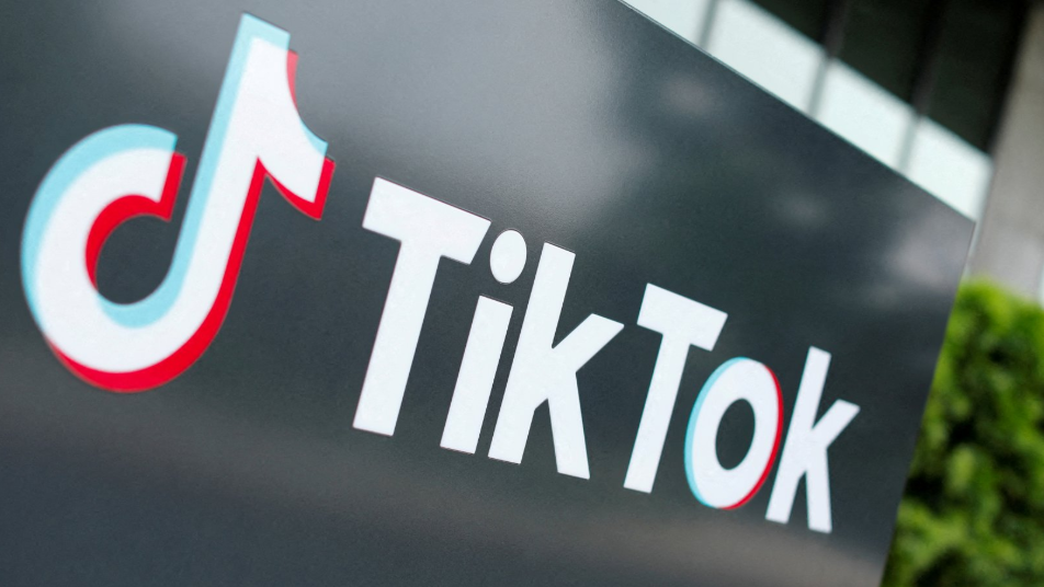 The TikTok logo is pictured outside the company's U.S. head office in Culver City, California