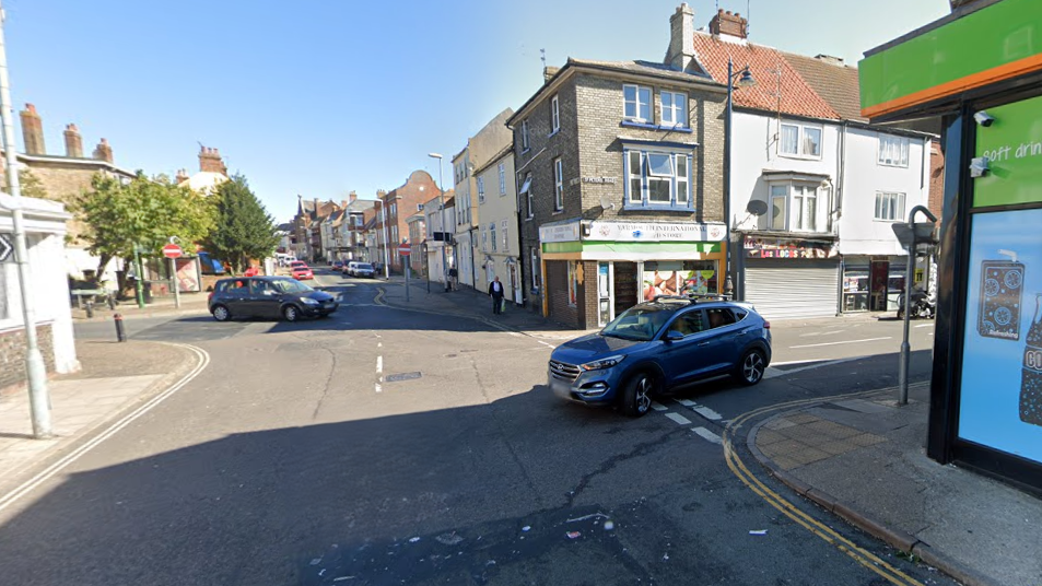 Junction of St Peters Road and King Street in Great Yarmouth