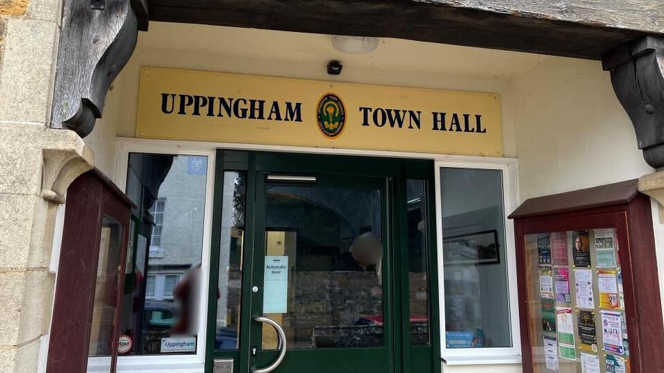 The entrance of Uppingham Town Hall