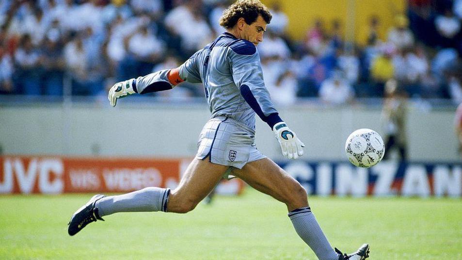 Footballer Peter Shilton during a match