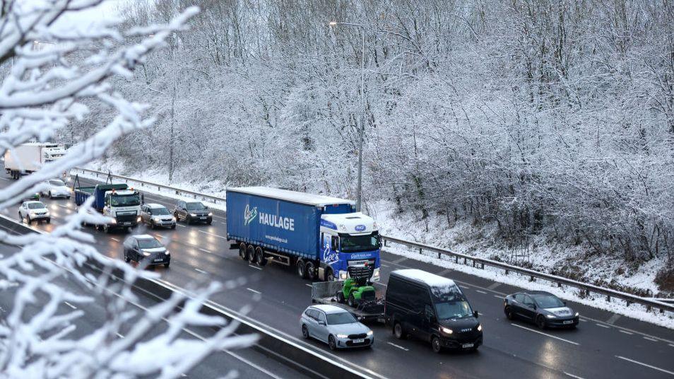 A general view over the M62 motorway