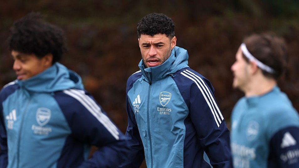 Alex Oxlade-Chamberlain training with Arsenal