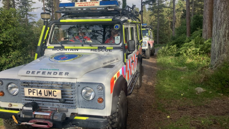 Mountain Rescue land rovers