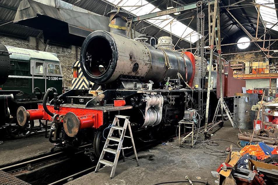 Locomotive Carmyllie Pilot during its rebuilt