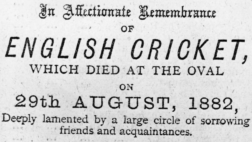 Newspaper headline after England lost the 1882 Test Match against Australia.