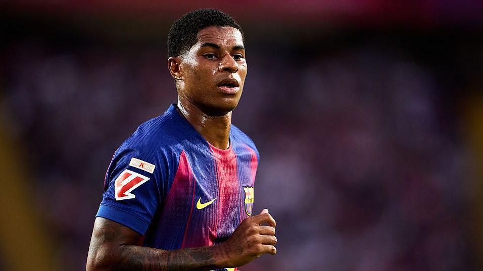 Marcus Rashford playing for Barcelona 