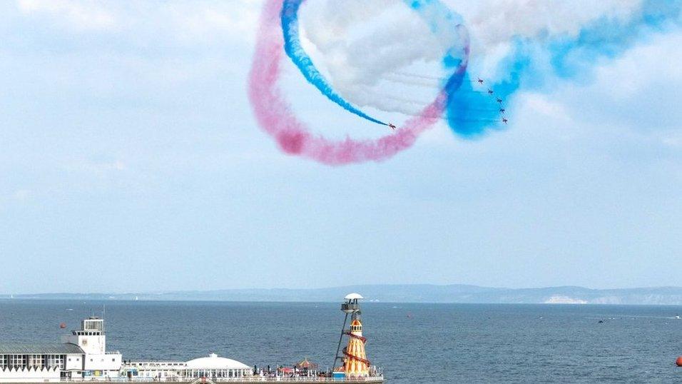 Red Arrows over Bournemouth Pier