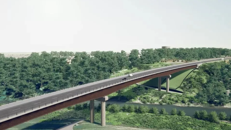 A CGI impression of how the road would look as it crosses the River Severn