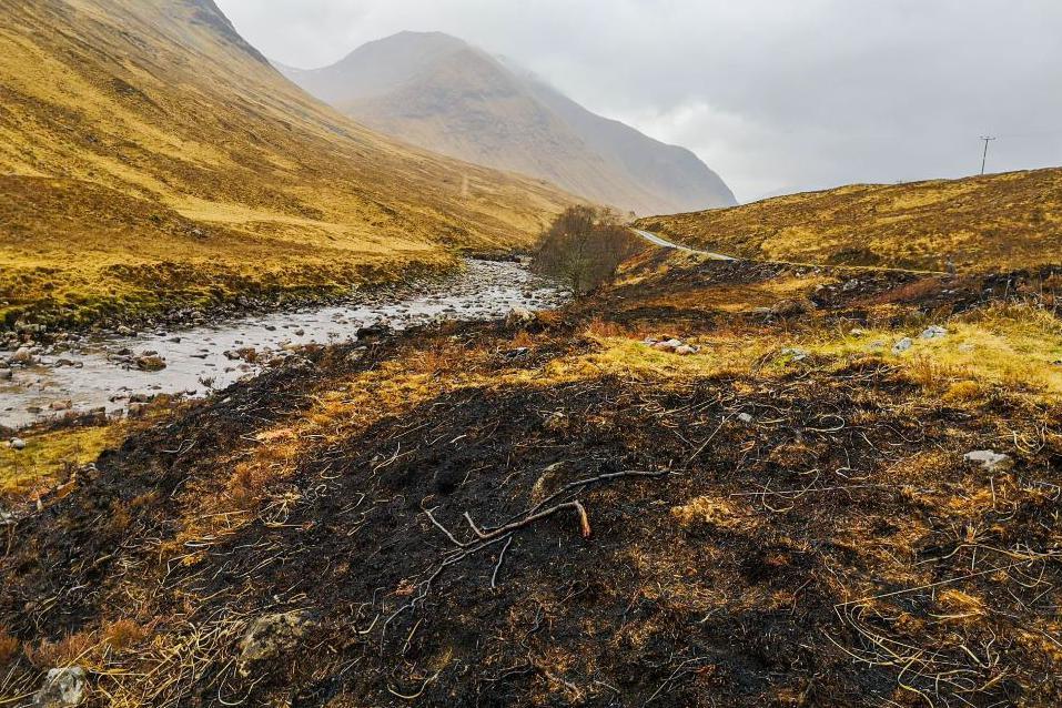 Fire damage in Glen Etive 