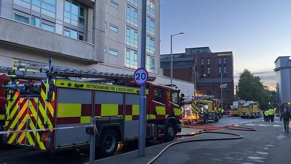 Fire crews at Huntingdon Street