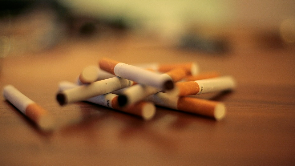 Cigarettes in a pile