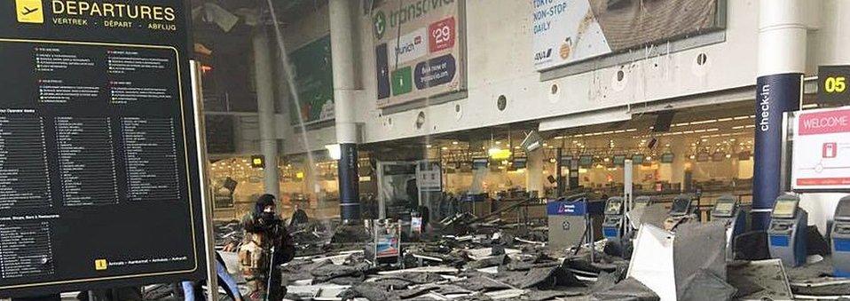 Brussels airport after the explosion