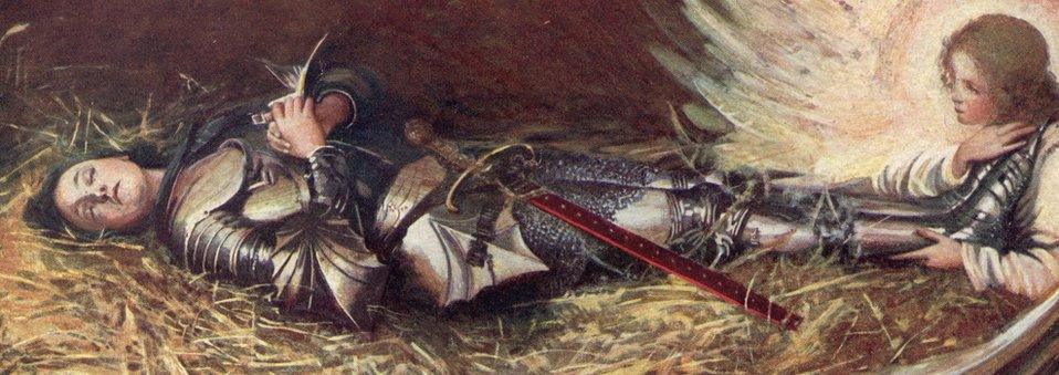 Painting of sleeping Joan of Arc