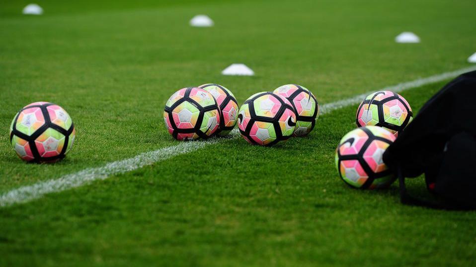 General view of training balls during the WSL 1 match between Bristol City Women and Liverpool Ladies