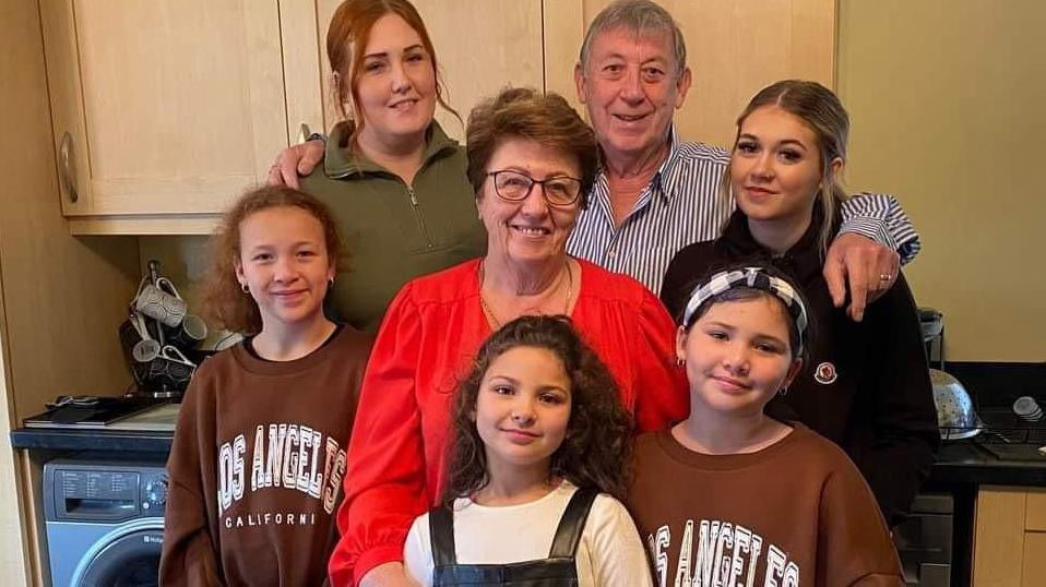 Tony Gillard with his wife Linda and some of their grandchildren and great-grandchildren