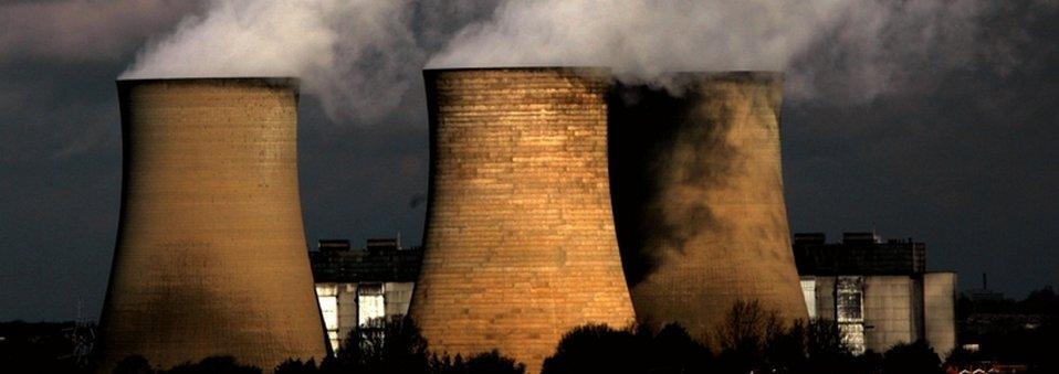 Three of Didcot A Power Station's cooling towers pictured in 2007