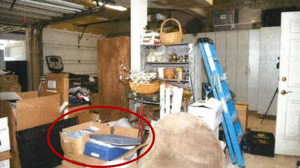 the cluttered garage where the docs were found