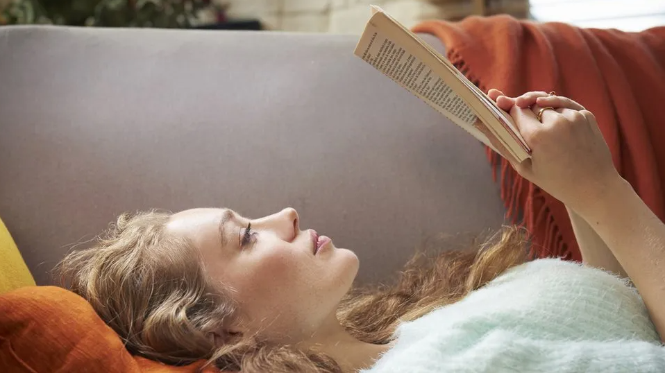 Woman reading a book