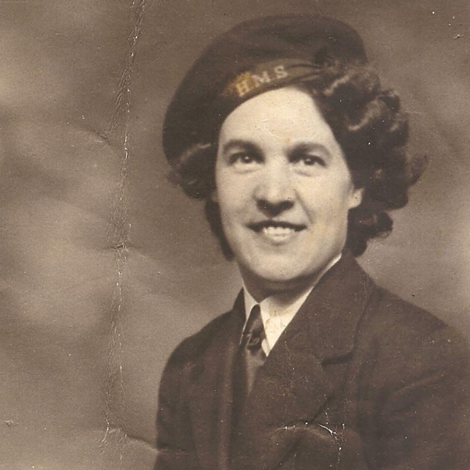 A woman wearing a sailor's hat