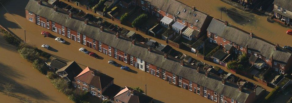 Flooded homes in York