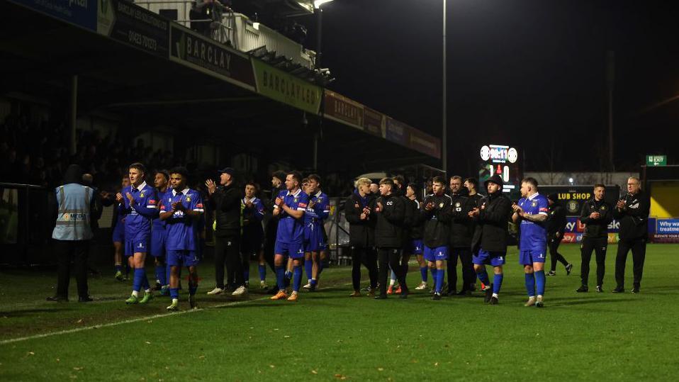 Gainsborough's players were applauded off after the game