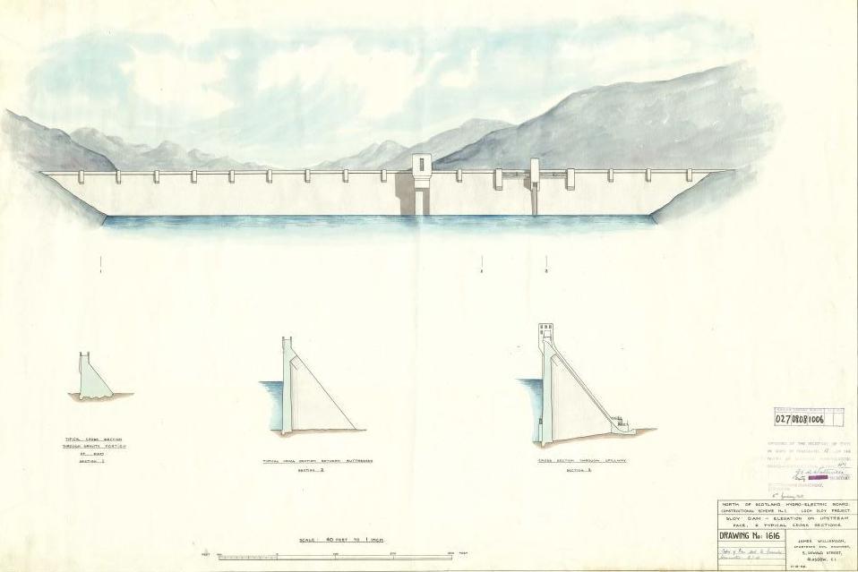 Illustration of Sloy hydro-electric power scheme