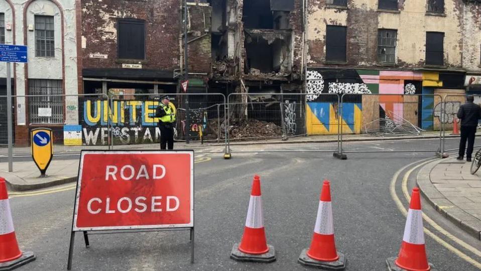 The collapsed building on Kirkgate