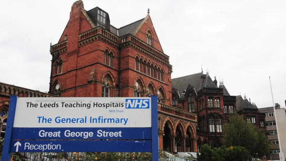 Leeds General Infirmary, a red brick hospital building in Leeds city centre