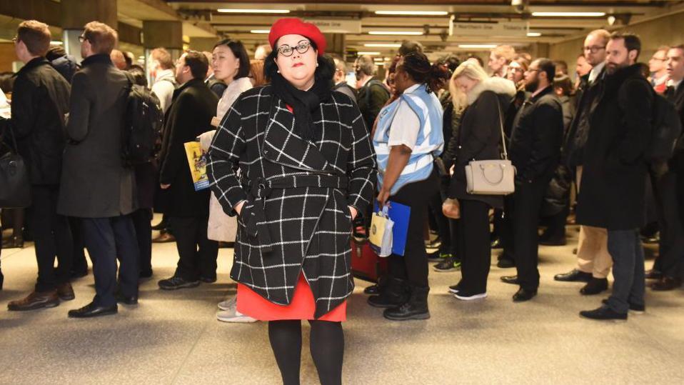 Ms Lamé at a London Bridge railway station 