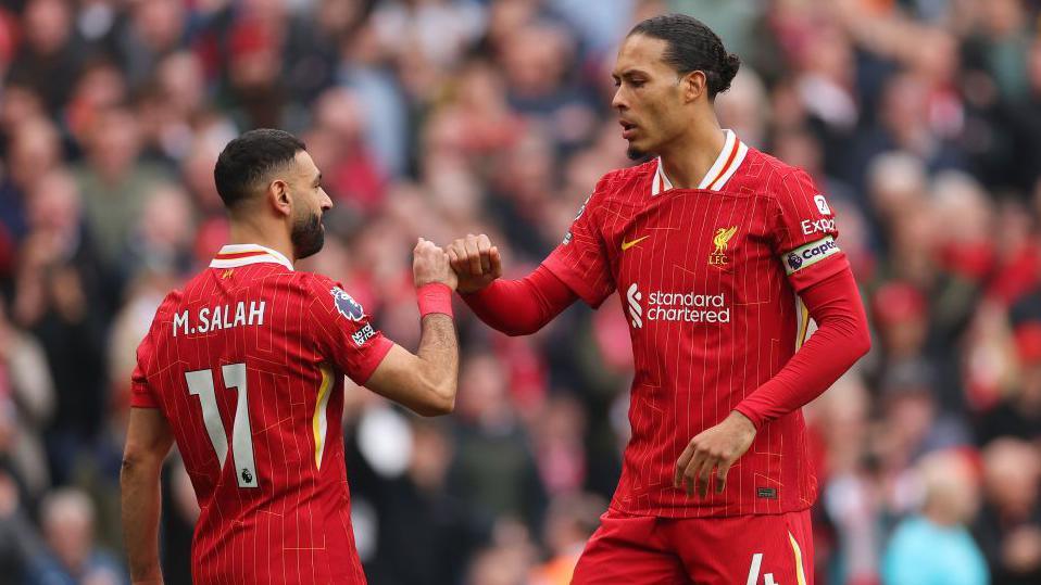 Mohamed Salah and Virgil van Dijk.