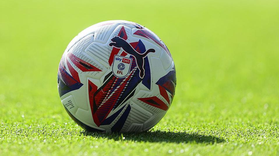 A football on a grass pitch