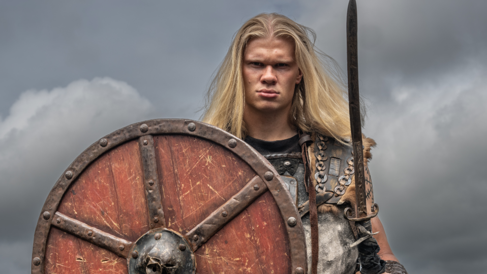 Erling Haaland dressed as a Viking