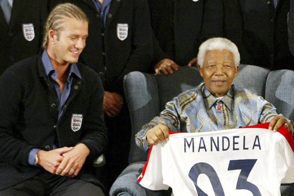 David Beckham and Nelson Mandela