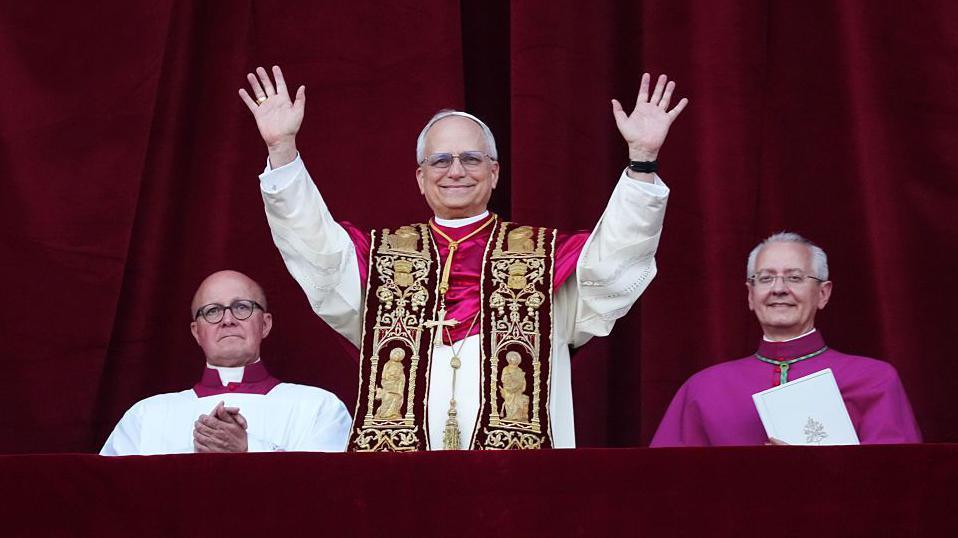 The Pope speaking from the Vatican balcony