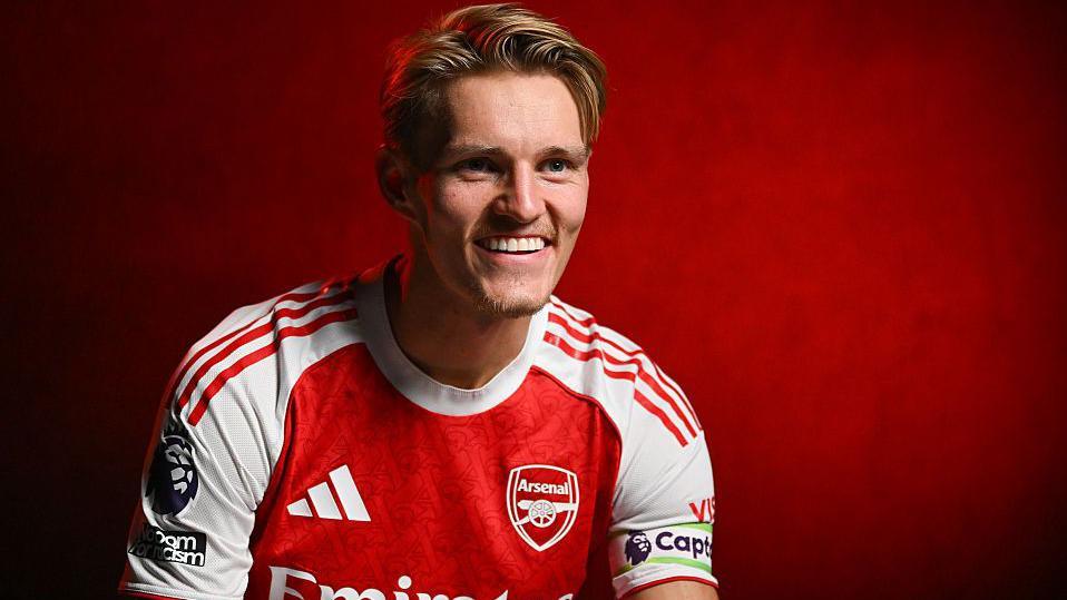 A smiling Martin Odegaard