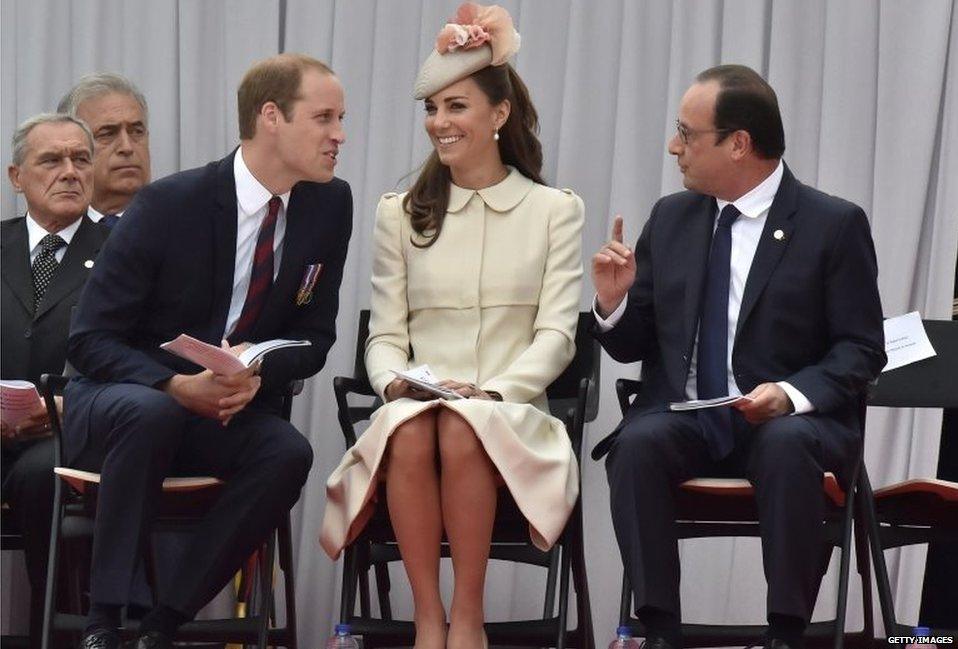 The Duke and Duchess of Cambridge with Francois Hollande