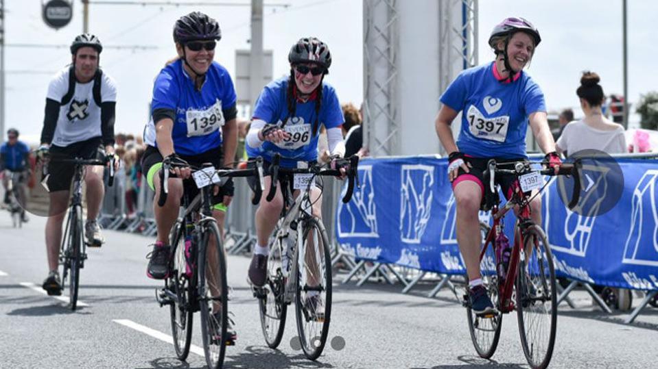 People on bikes enjoying a cycling event