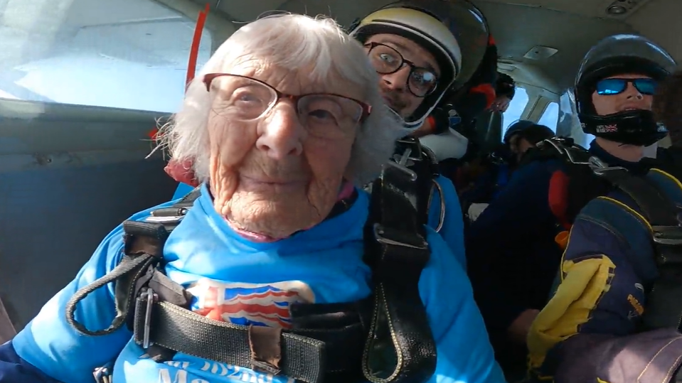 Man pictured in the plane prior to her jump